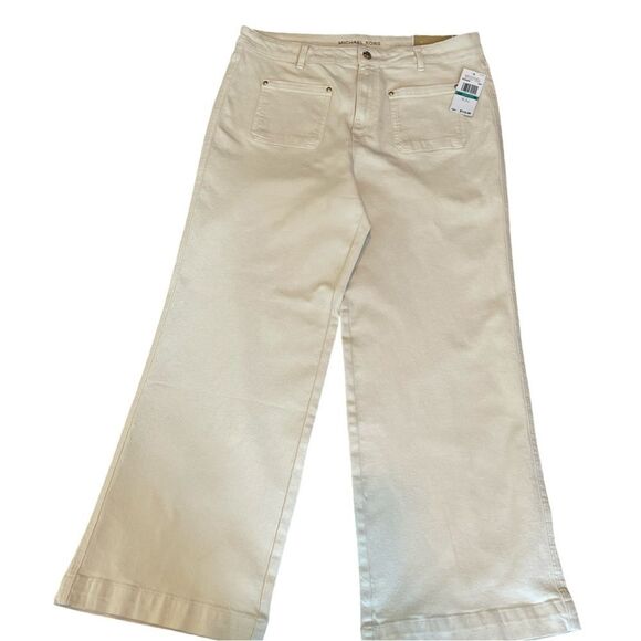 Michael Kors- Selma Wide Leg Size 16 Color: Bone - Picture 1 of 8